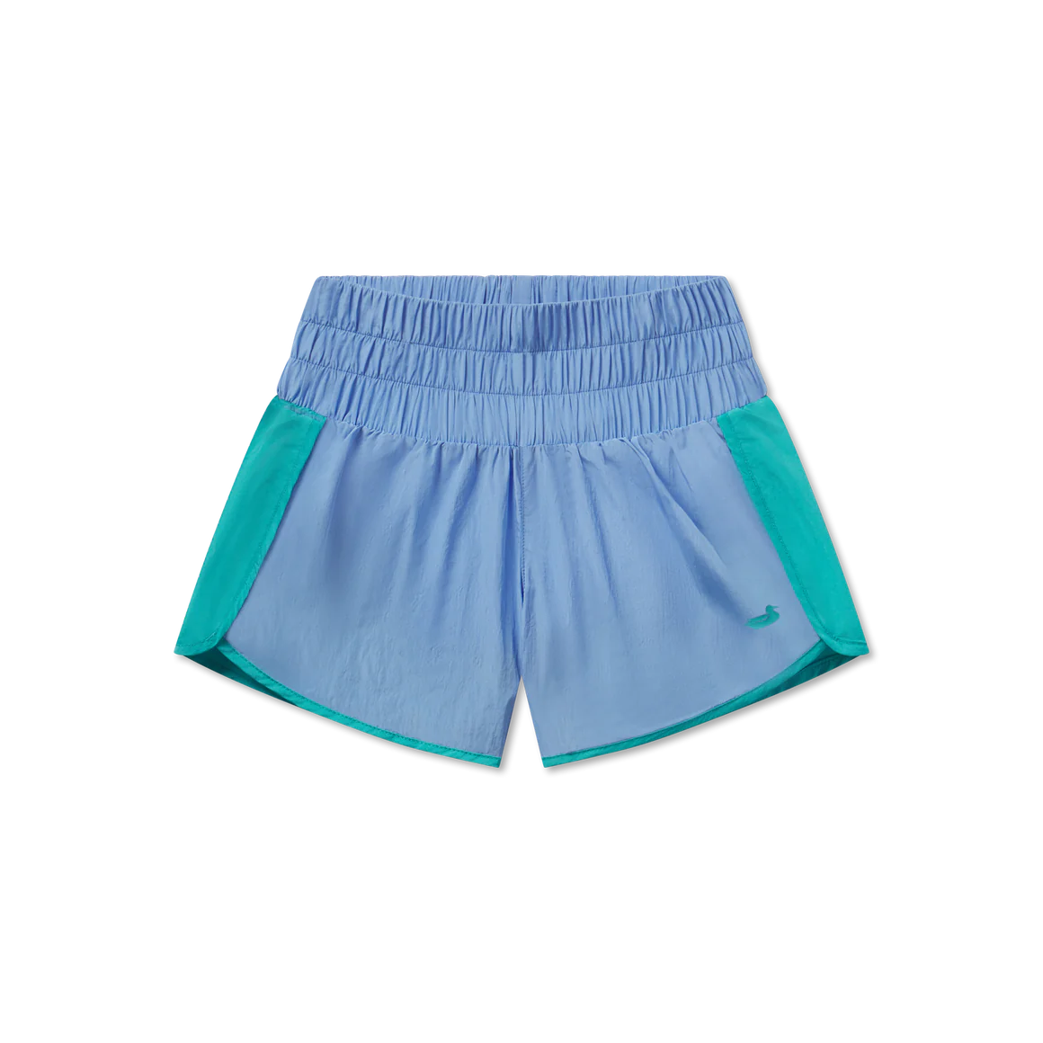 Lele Performance Shorts in Teal & Lilac