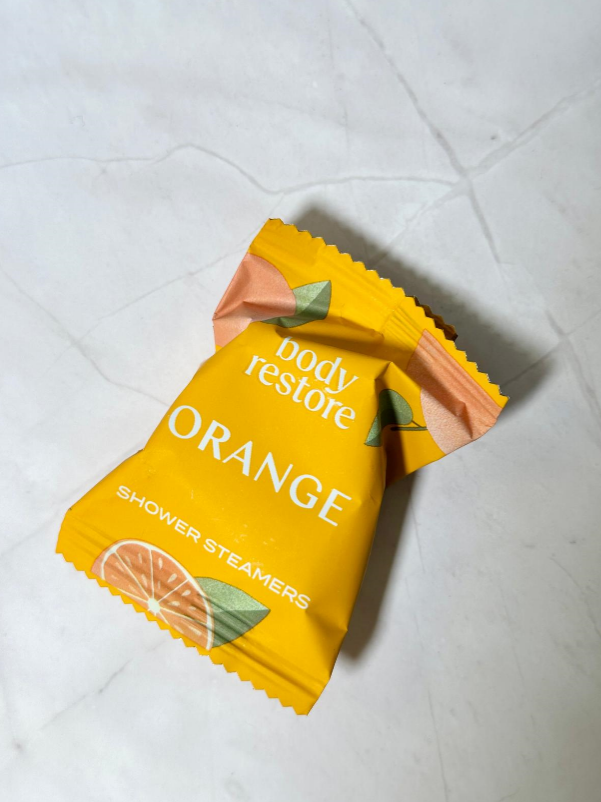 orange scent shower steamer single use