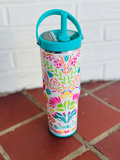 bright floral printed 30oz tumbler 