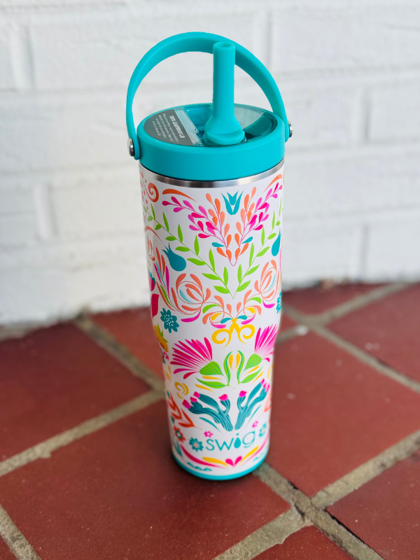 bright floral printed 30oz tumbler 