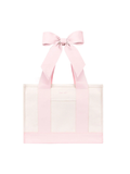 cream and pink canvas with bow handle