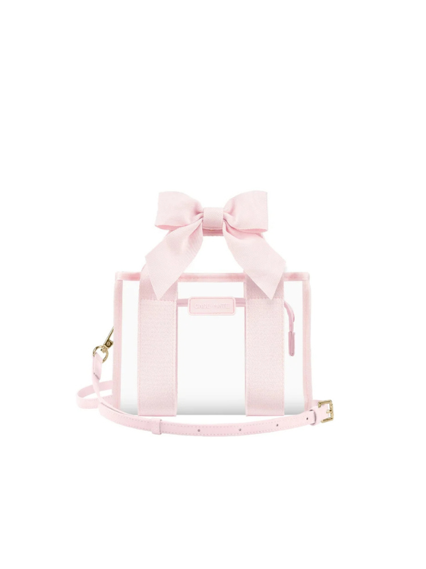 pink and clear stadium purse