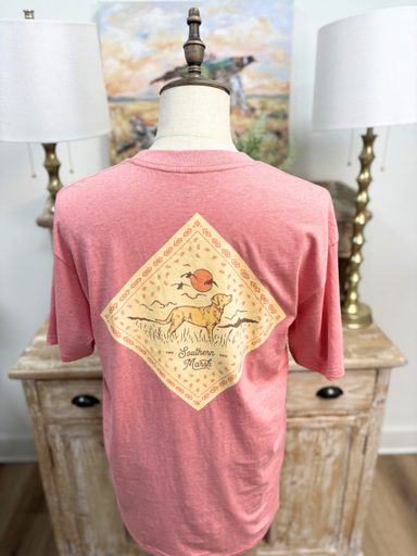 yellow bandana tee with dog 