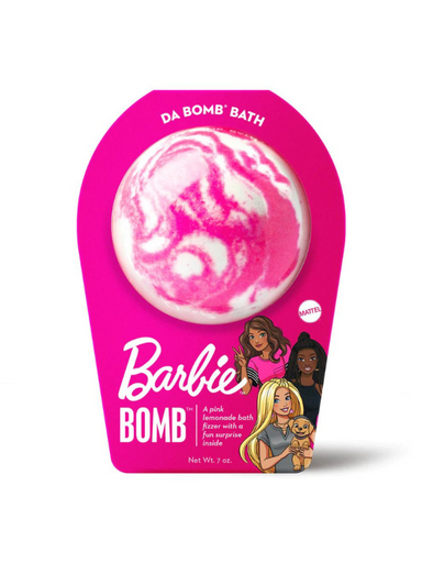 Pink swirl barbie bath bomb with surprise inside