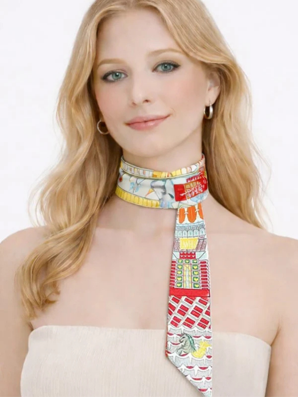 colorful skinny scarf