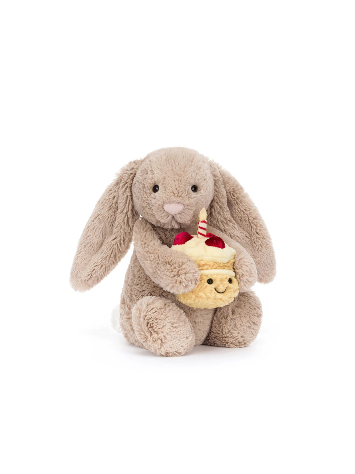 Bashful Beige Bunny 'Birthday' with cake