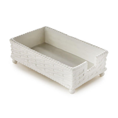 Basketweave ceramic white Guest Napkin Holder chic home decor tableware bathroom counter organizer