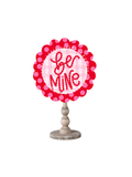 Be Mine Pink and Red Scalloped Topper polka dots