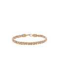 Gold bracelet with diamonds on a white background