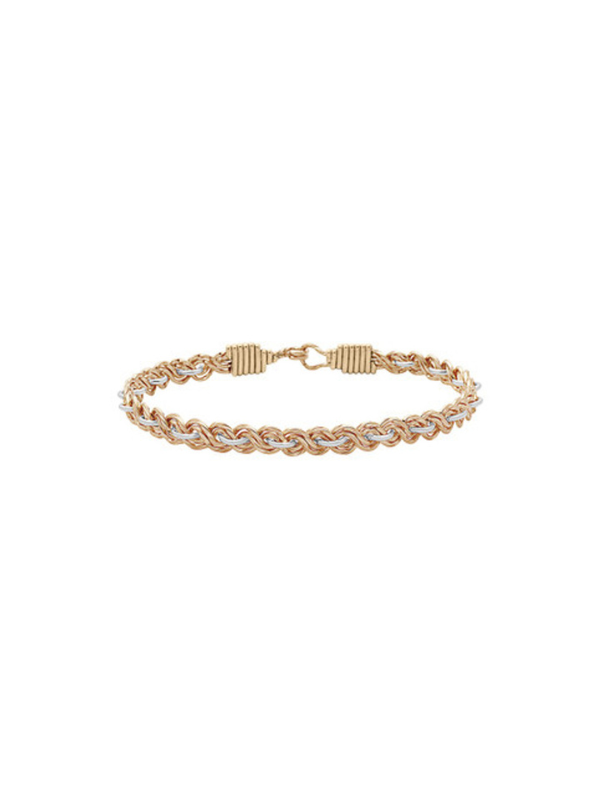 Gold bracelet with diamonds on a white background