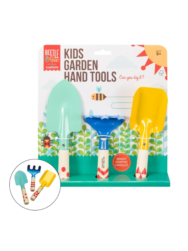 Packaged kids garden hand tools 