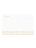 Recipe card template with a gingham border on a white background