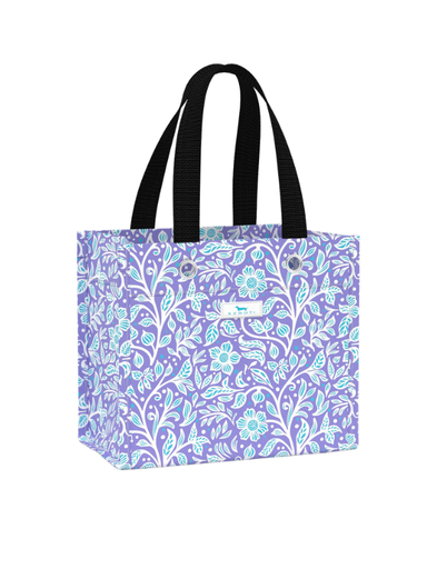 Purple and blue patterned durable reusable small gift bag