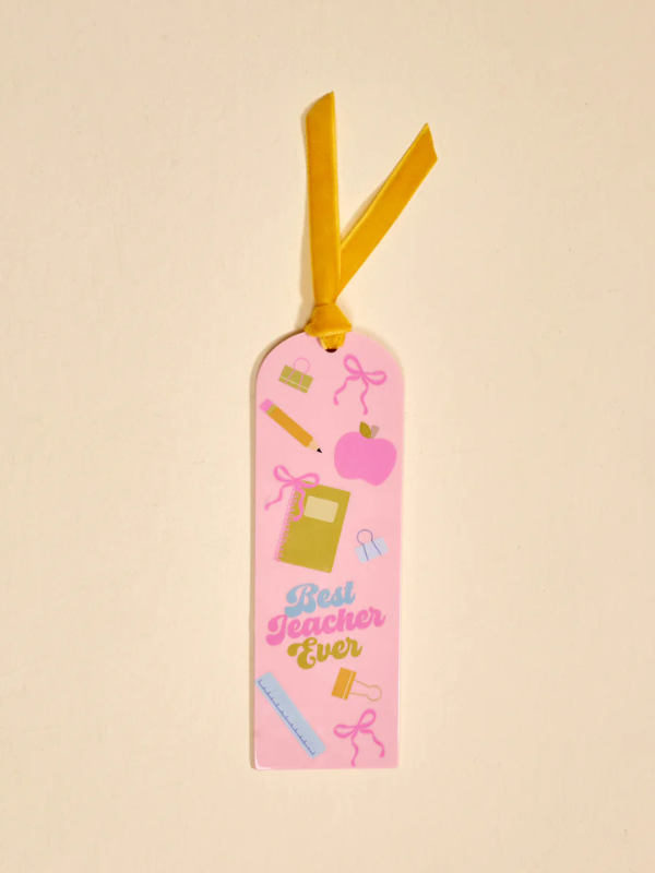 pink best teacher ever bookmark