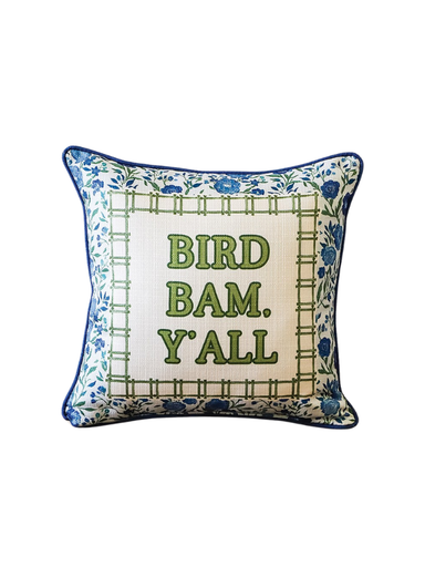 Bird Bam Y'all Pillow mahjong throw pattern chic home decor