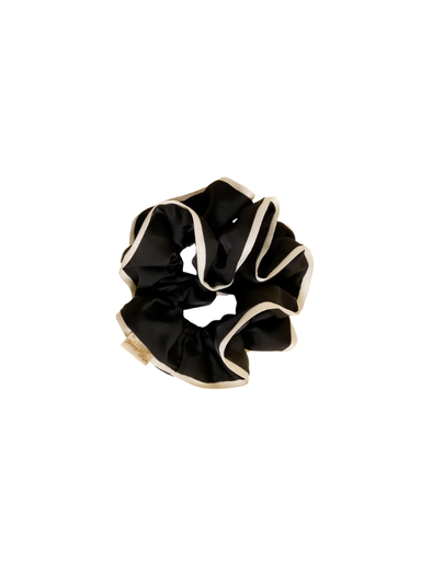 black and white silk oversized scrunchie