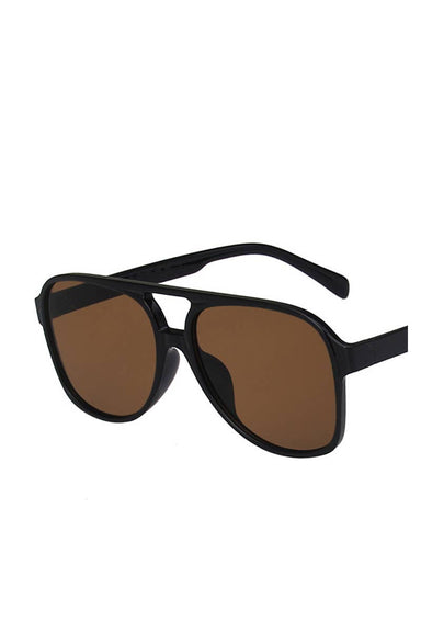 Black-framed sunglasses with brown lenses 