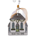 Celebrate the comfort and love of home with the Bless This Home flat ornament.