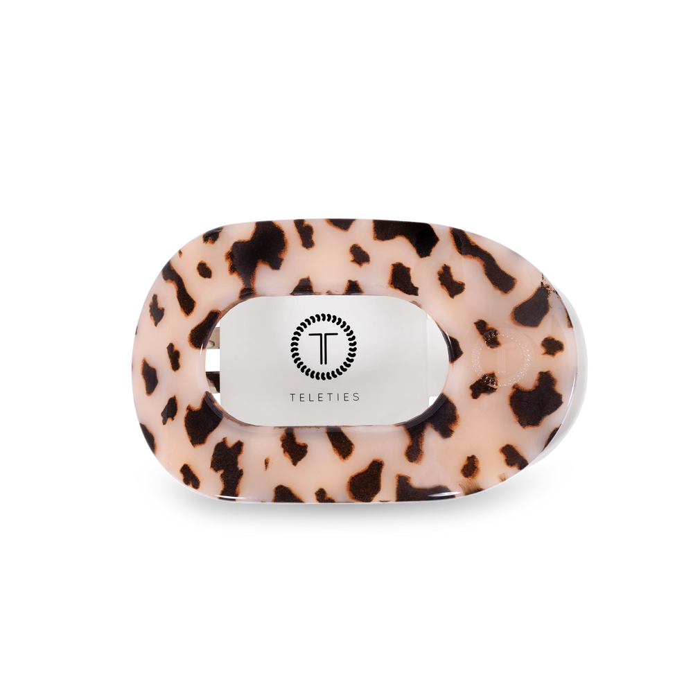 Blonde Tortoise Medium Flat Round Clip teleties
