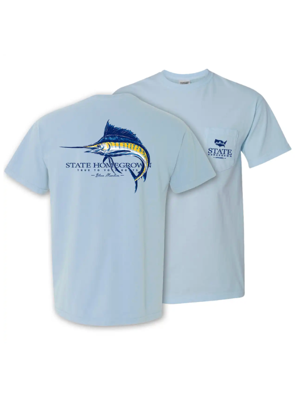 Blue Marlin Pocket Tee by State Homegrown fisherman fish southern georgia t shirt swordfish outdoors