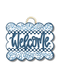 Blue Scallop Welcome Door Hanger 