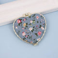 padded Blue Travel Pocket Compact Mirror