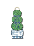 Blue and White Topiary Door Hanger 