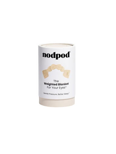 White cylindrical container labeled 'nodpod' on a white background