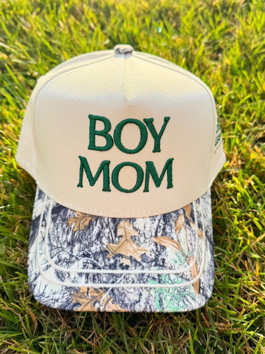 Boy Mom Camo Canvas Hat greens