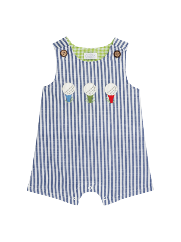 Boys Golf Jon Jon Shortall outfit striped baby clothes onesie mud pie 