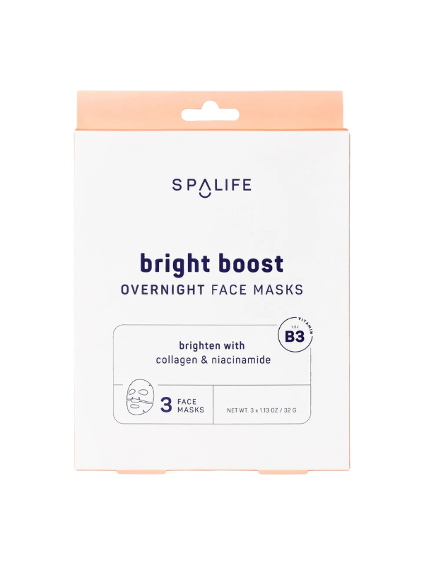 Brightening bright boost overnight gel face masks by my spa life collagen niacinamide set of 3