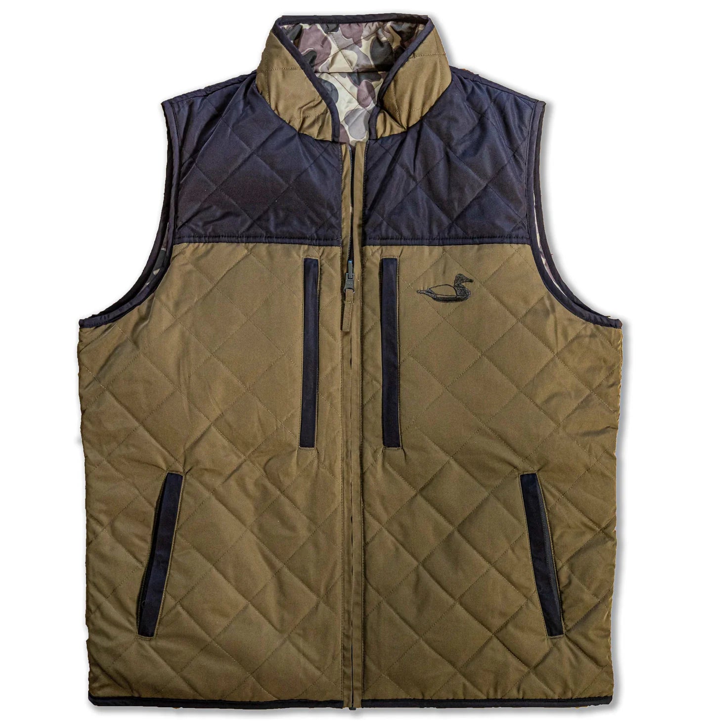 South Creek Reversible Vest 2.0 in Frogskin Camo by Dixie Decoys