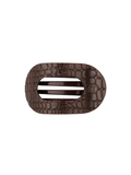Brown Crocodile Medium Flat Round Hair Clip By Teleties