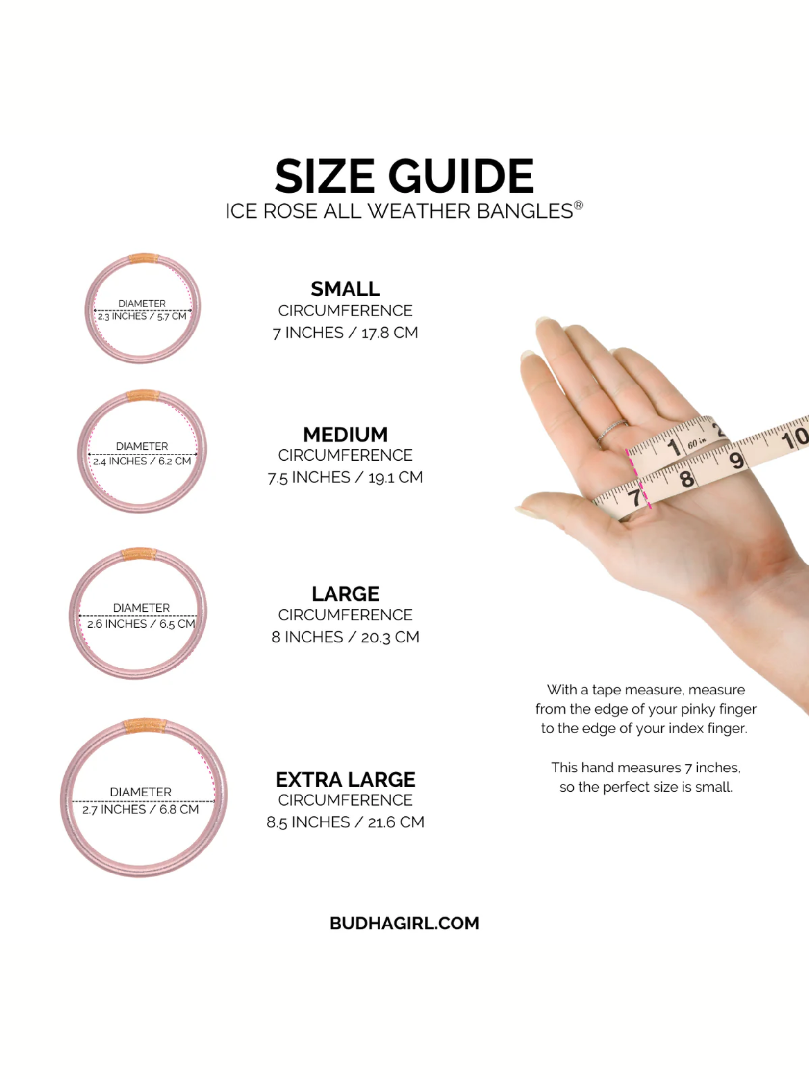 budha girl sizing chart