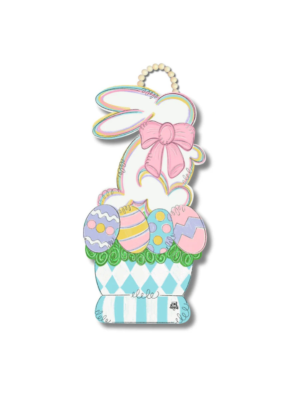 pastel bunny door hanger