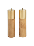 gold topped Burl Salt Pepper Grinders By Mudpie
