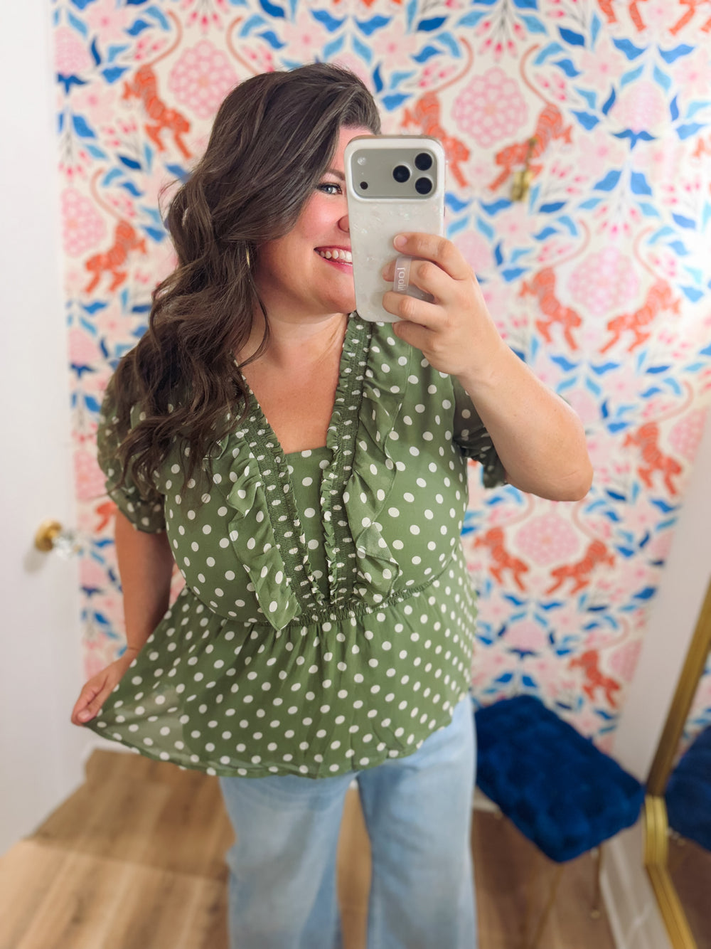 The Memphis Polka Dot Top (XL-2X)