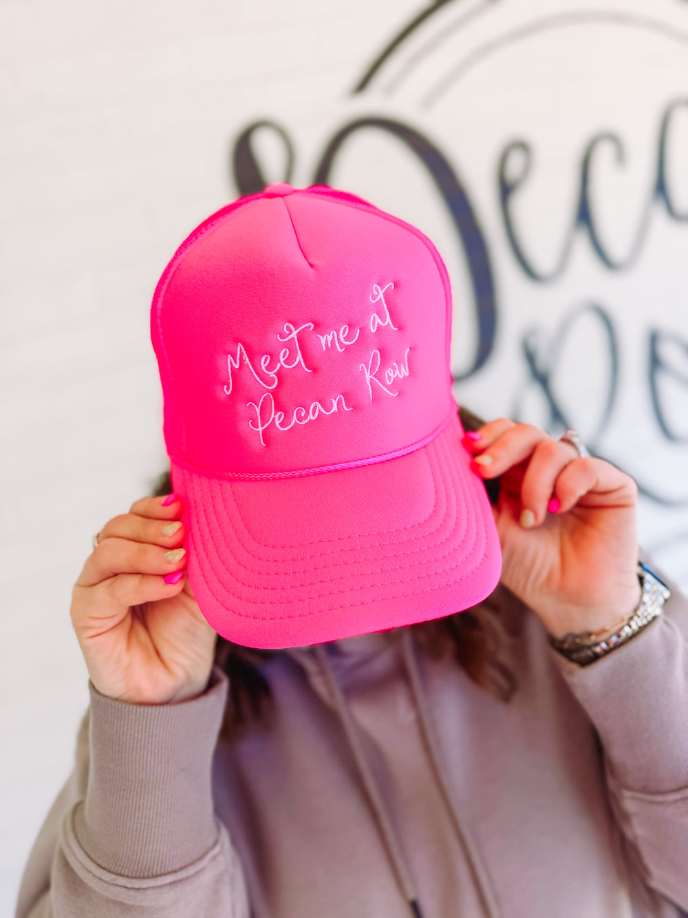 Meet me at Pecan Row Foam Trucker Hat