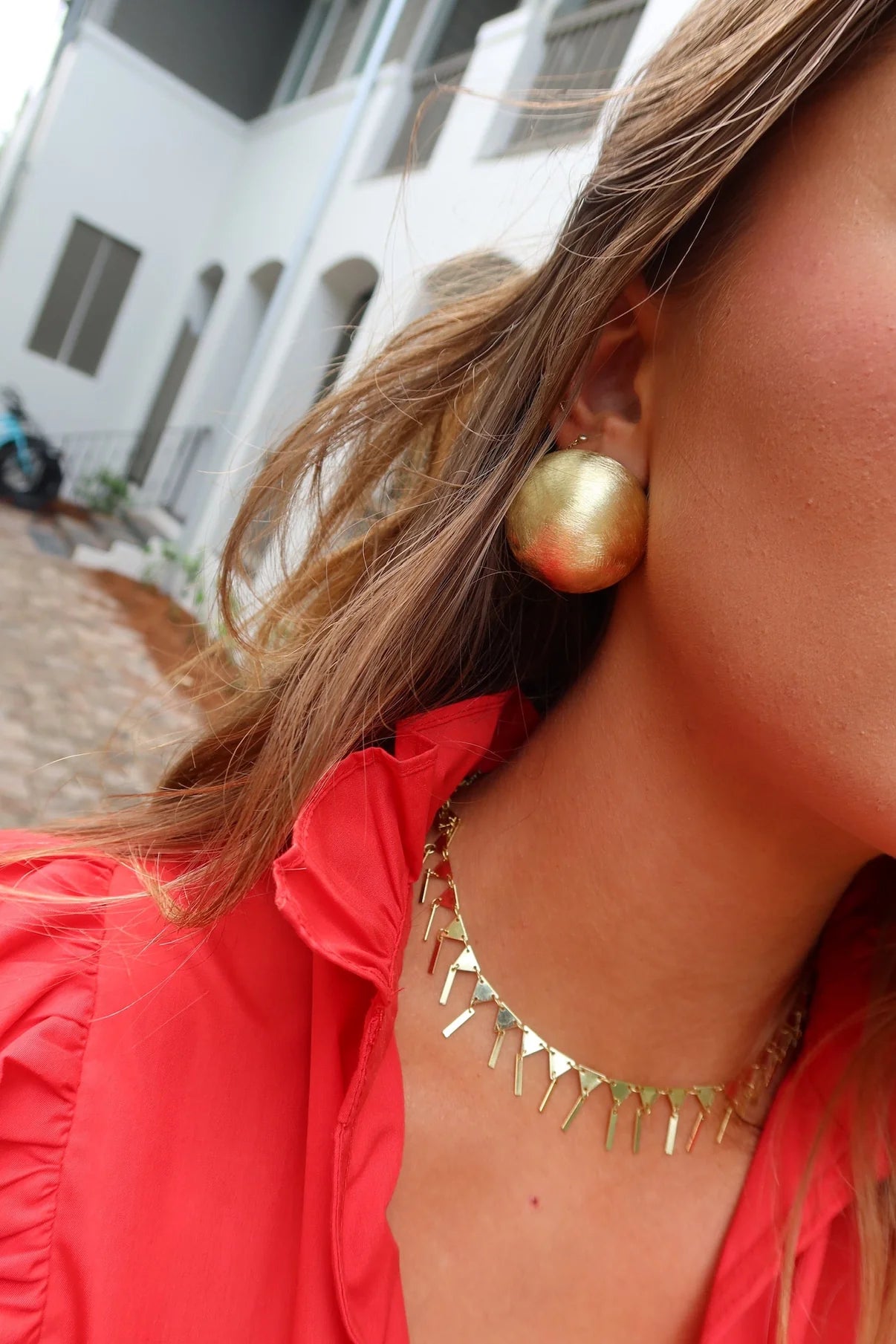 Soulful Studs in Brushed Gold by Sheila Fajl
