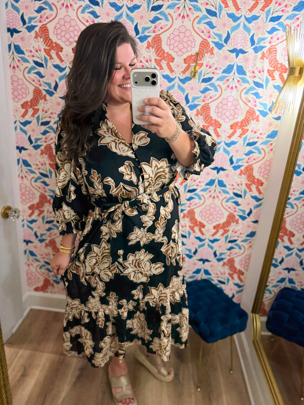The Krissy Floral Midi Dress (XL-2X)
