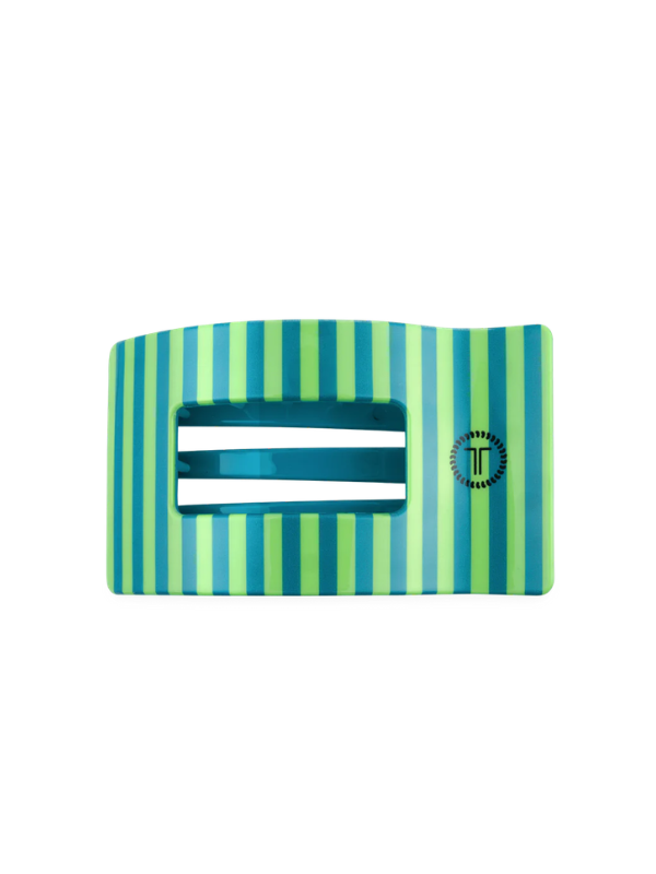 green and blue Medium Flat Rectangle Hair Clip