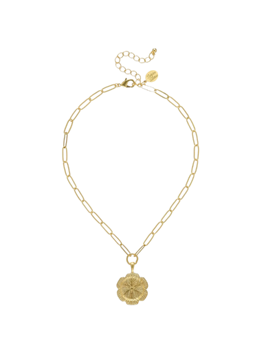 Cabbageware detail paperclip link gold necklace by susan shaw chic