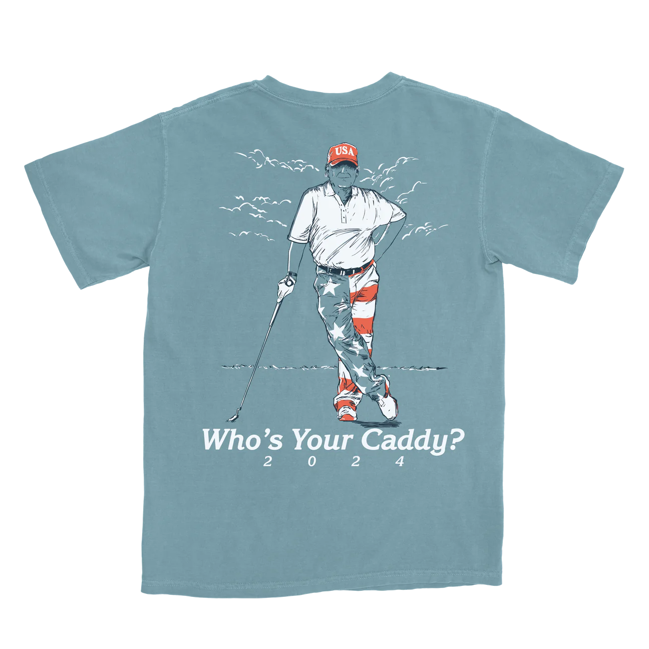 Who's Your Caddy Tee in Ice Blue