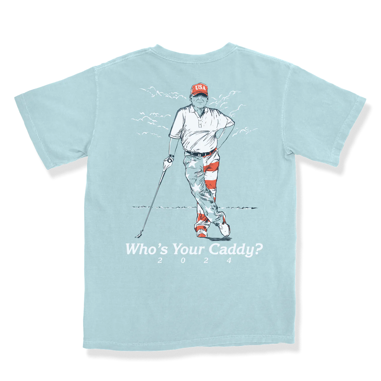 Who's Your Caddy Tee in Chambray