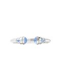 silver hinged cuff with blue stones