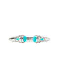silver hinged cuff with turquoise stones