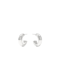 thick hammered silver hoop