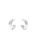thick silver hammered hoops