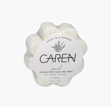 Caren Pearl Soap in a Sponge gift soap shower flower