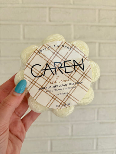 Caren Red Cocoa Soap in a Sponge
